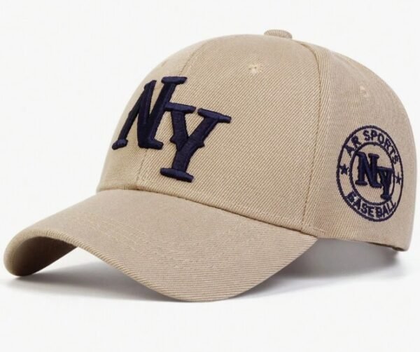 1 pièce Casquette de baseball brodée de lettres de New York pour hommes, chapeau décontracté de protection solaire à la mode pour les voyages de printemps/automne, les fêtes en bord de mer et la rue – Image 3