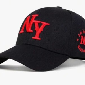 1 pièce Casquette de baseball brodée de lettres de New York pour hommes, chapeau décontracté de protection solaire à la mode pour les voyages de printemps/automne, les fêtes en bord de mer et la rue