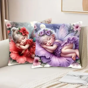 Ensemble de 2 housses de coussin en polyester style français